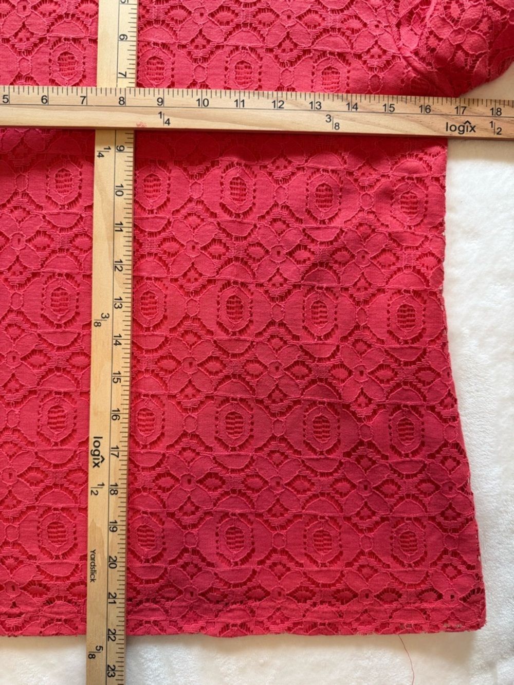 Talbots Medium Petite Salmon Lace Top 3/4 Sleeve Preppy Office Dressy Blouse - Picture 5 of 9